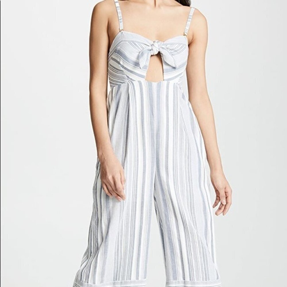 Red Carter Women’s KIMBERLY Striped Tie Front Jumpsuit Size L - Picture 10 of 14
